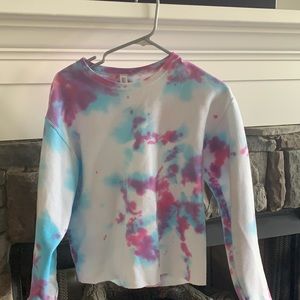 Tie-dye mid-cropped sweatshirt